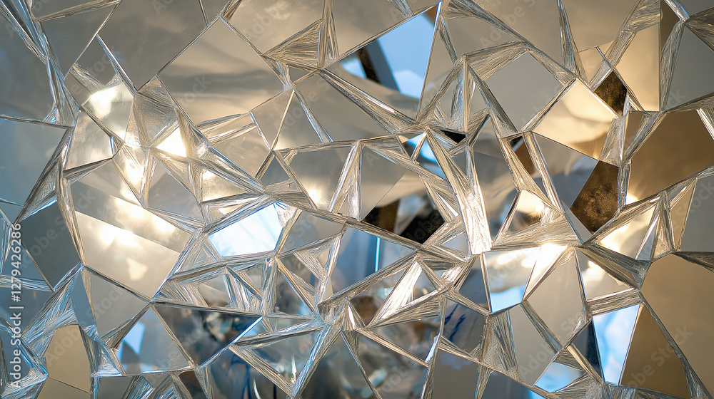 Aufkleber a shattered mirror effect with light reflecting at odd angles.