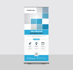 Creative business agency roll up banner design or pull up banner template