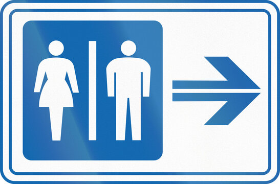 Japanese road sign - Lavatory to the right