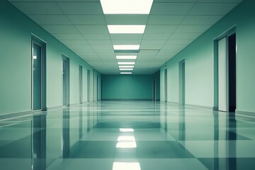 Fototapeta premium Empty futuristic light interior with minimalistic design and soft illumination. AI generated illustration.