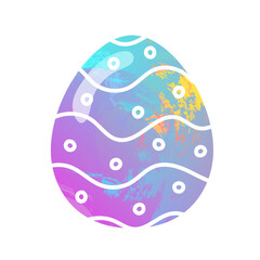 Egg with pattern hand drawn texture purple blue colorful style for greeting card, promotion, party poster, tag, decoration, banner sale, stamp, label, special offer vector