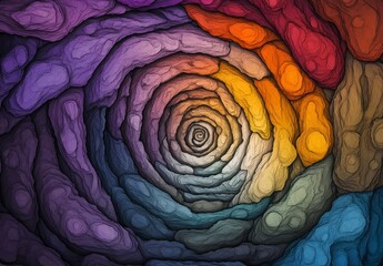 Fototapeta premium Abstract Multicolored Pixel Swirl Psychedelic Rose Vortex