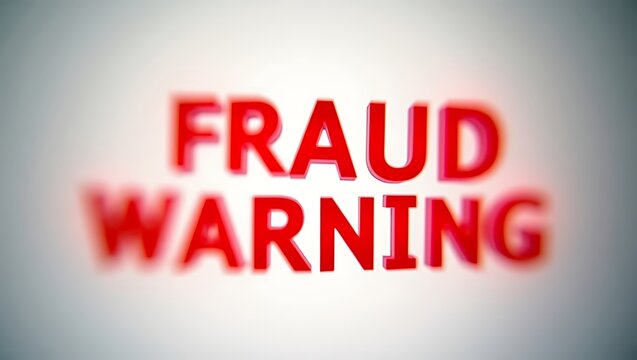 Warning message displayed prominently to alert readers about potential fraud risks