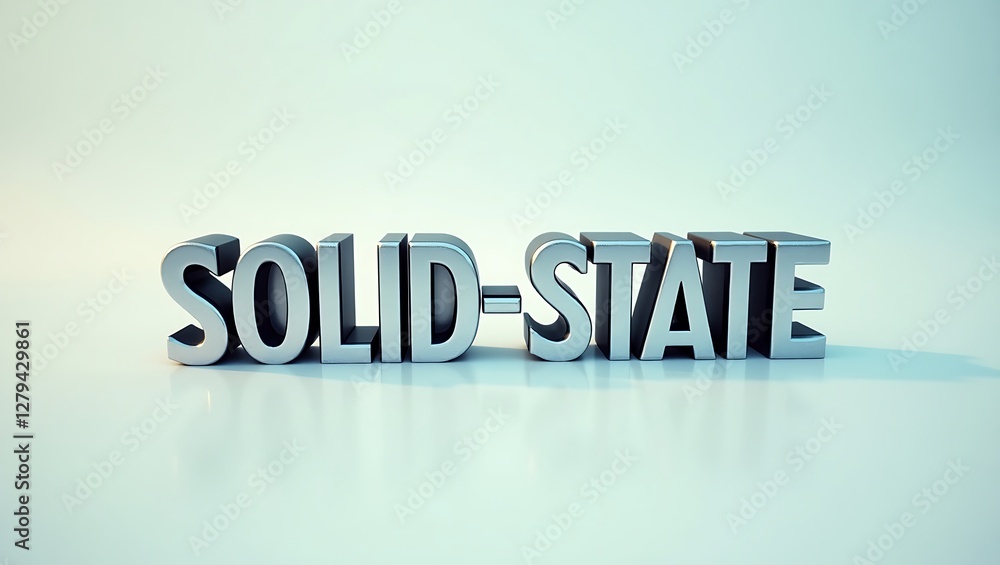 Poster solid-state concept displayed with bold typography on a smooth surface