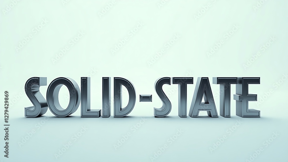 Aufkleber solid-state technology with shiny metallic letters placed on a light background