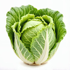 Fresh Green Cabbage with Crisp Leaves