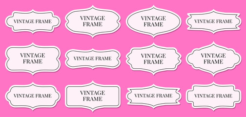 Set of vintge frames. Retro badge with decorative elements.	
