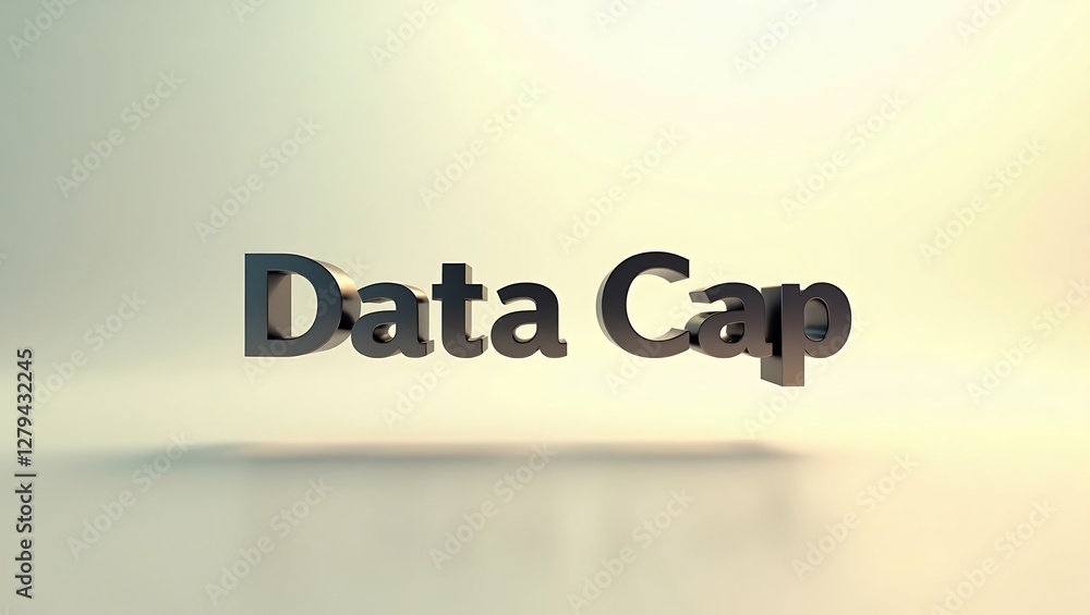 Poster modern typography showcasing the phrase data cap in a minimalistic style