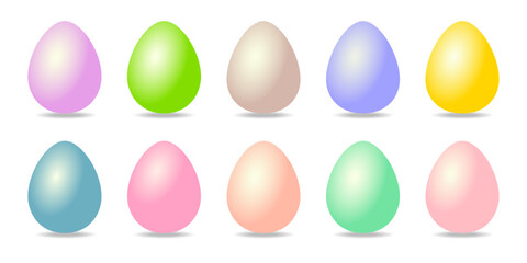 Egg vector set pastel color style isolated on background for greeting card, promotion, party poster, tag, decoration, banner sale, stamp, label, special offer