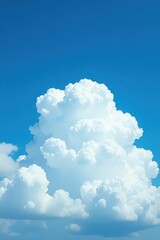 Naklejka premium Dense, brilliant white cloud against deep azure sky , weather, high