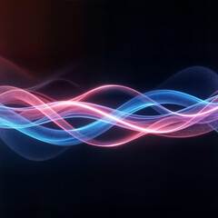 Abstract Futuristic Light Waves in Motion on Dark Background