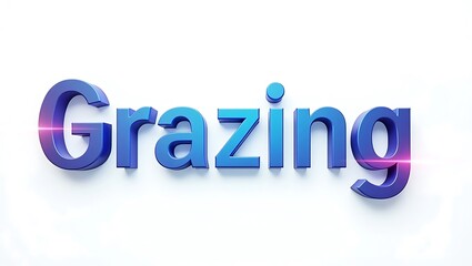 Bold typography design featuring the word Grazing in a modern style and blue shades