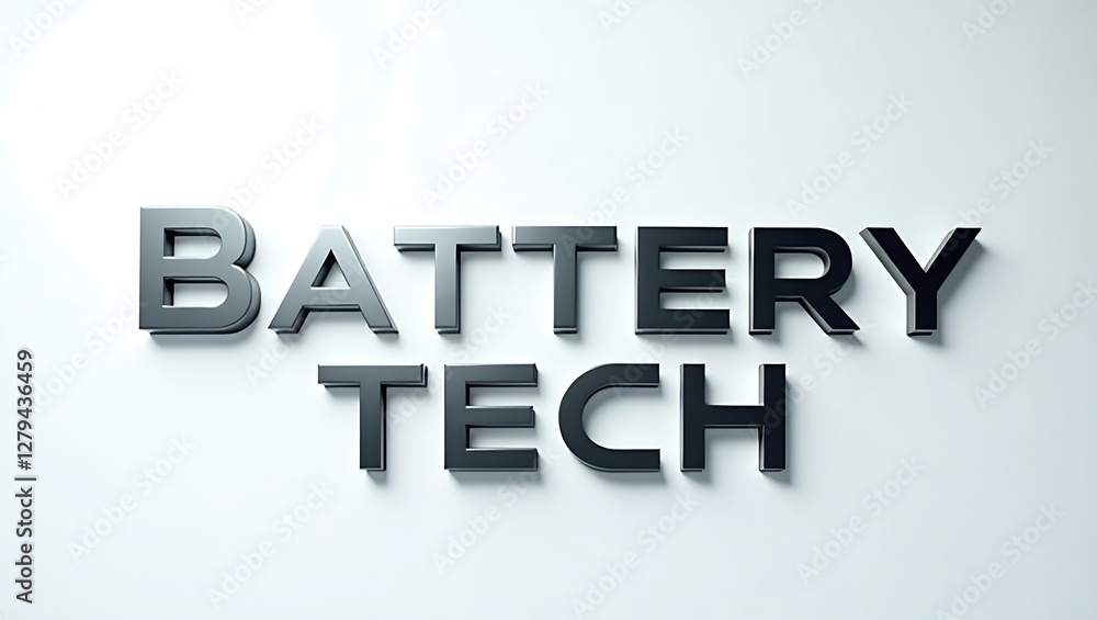 Poster modern design for battery tech showcasing sleek typography in a minimalistic style