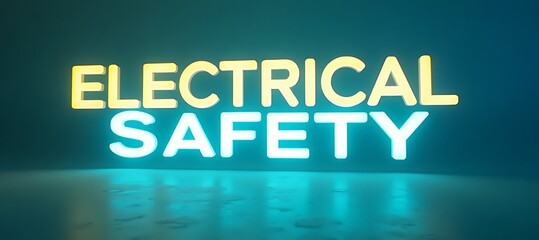 Illuminated message promoting safety in electrical practices in a modern setting