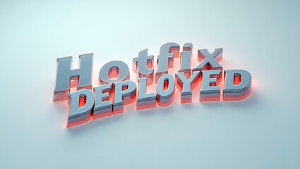 Hotfix deployed announcement in modern typography with a sleek design