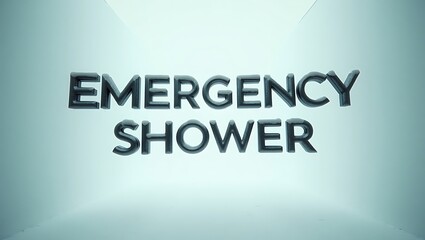 Fototapeta premium Clear emergency shower signage in a safety area for quick access