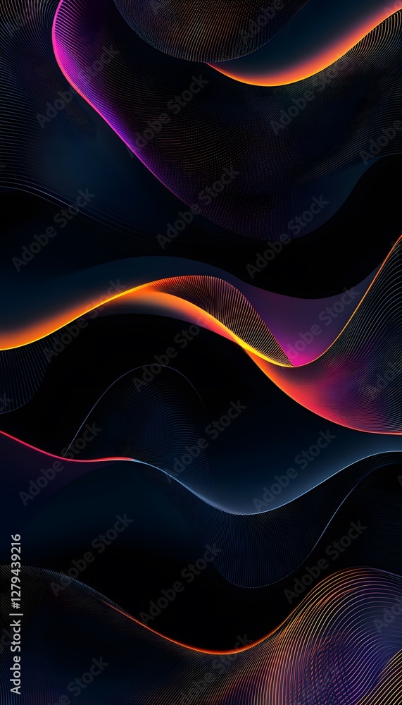Aufkleber abstract lines of color create a beautiful wavy design