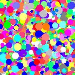 background of colored circles of various colors and mixed sizes that look like a 70s vintage background
