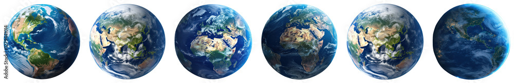 Aufkleber png rotating earth globe sequence, element set on transparent background