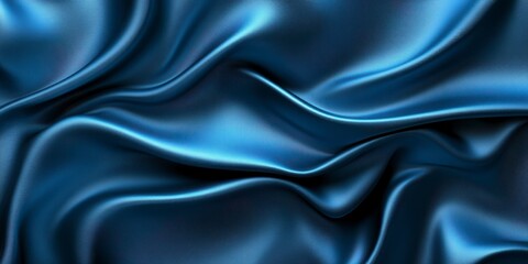 Fototapeta premium Deep Blue Textured Fabric Draped in Elegant Folds