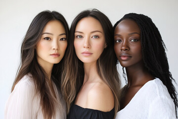 Portrait of beautiful multiethnic women