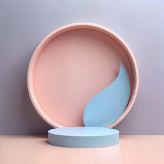 Minimalist Pastel Abstract Composition with Geometric Shapes