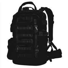 Naklejka premium Tactical Backpack: A versatile carrier for outdoor and everyday essentials.