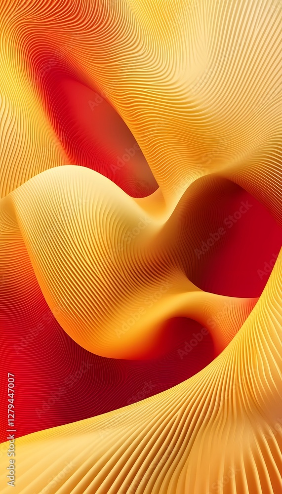 Poster abstract organic forms with flowing lines and rich color gradients