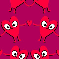 Valentine hearts seamless 14 February love pattern for wrapping paper