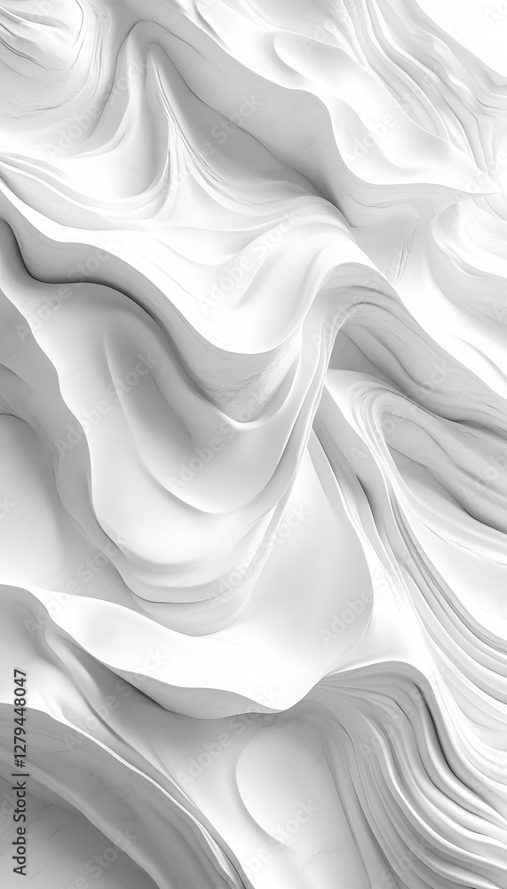 Poster white abstract textures with curved lines and delicate shadows