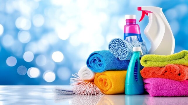 Estilo contempor&aacute;neo en la cocina con productos de limpieza y pa&ntilde;os coloridos para un ambiente fresco y ordenado