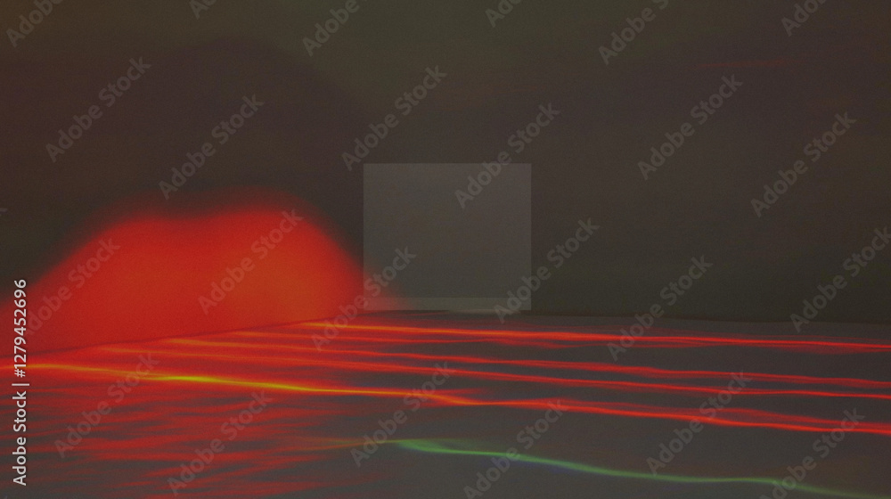 Poster abstract light patterns on subtle textured surface with red and soft glow effect
