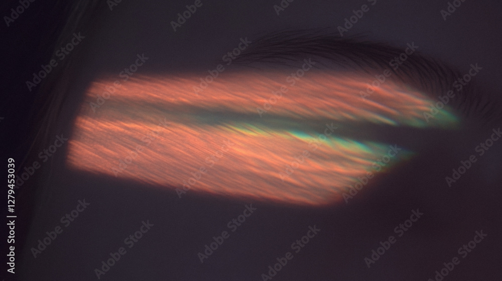 Poster abstract light reflection on eye with ethereal colors and soft shadows