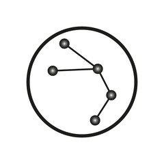 Constellation symbol icon. Celestial map sign. Abstract star pattern. Vector cosmic design.