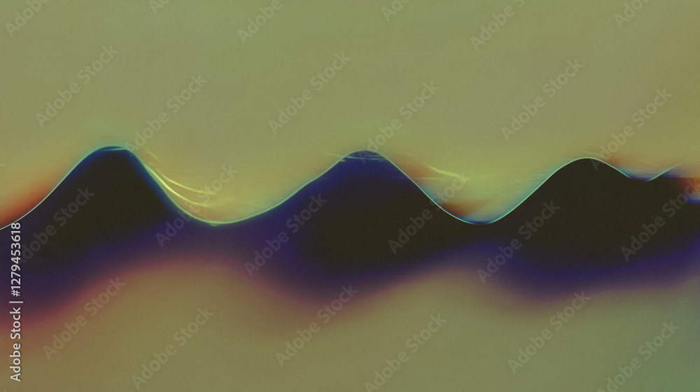 Poster abstract surreal waves with gradient colors and soft light patterns