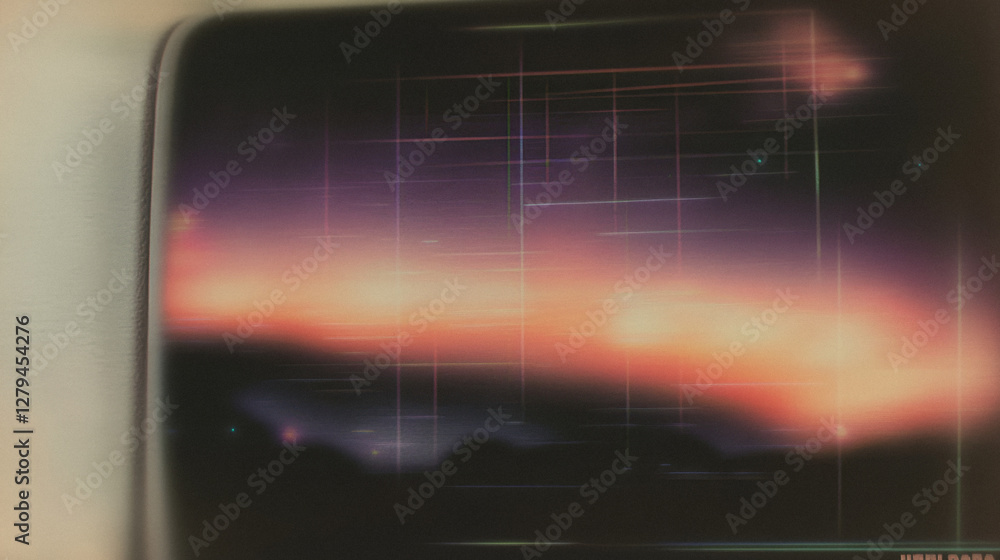 Aufkleber abstract digital screen with vibrant gradient colors and geometric patterns