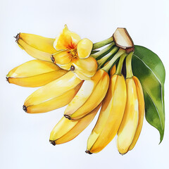 bananas on white background