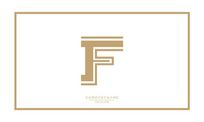 F, FF Alphabet letters logo vector icon