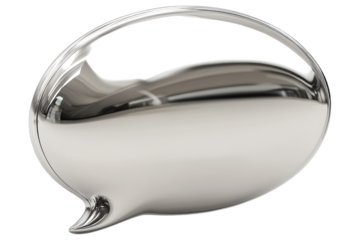 Metallic speech bubble isolated. Shiny 3D speech bubble design, AI generated..