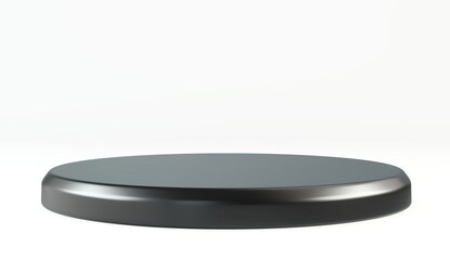 Elegant black podium with white background: luxury mockup for cosmetic and product presentation ,3d illustration