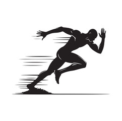 Track and field athlete in action silhouette vector illustration