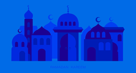 Eid Mubarak, Ramadan Kareem banner, greeting card, poster design modern style 