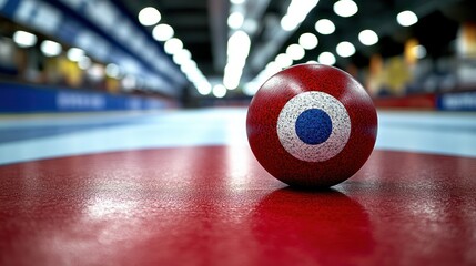 Curling stone arena competition closeup