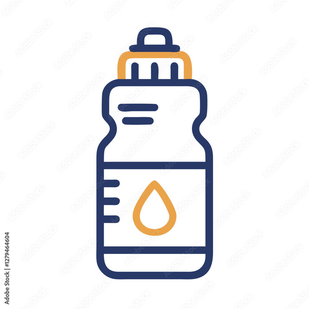 Poster vector icon of a water bottle featuring a streamlined design, suitable for various applications in h