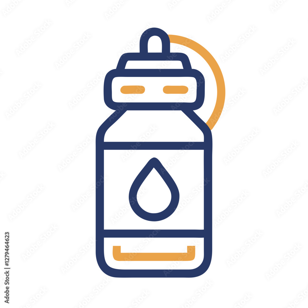 Poster vector icon of a water bottle suitable for various design projects featuring a minimalist style and 