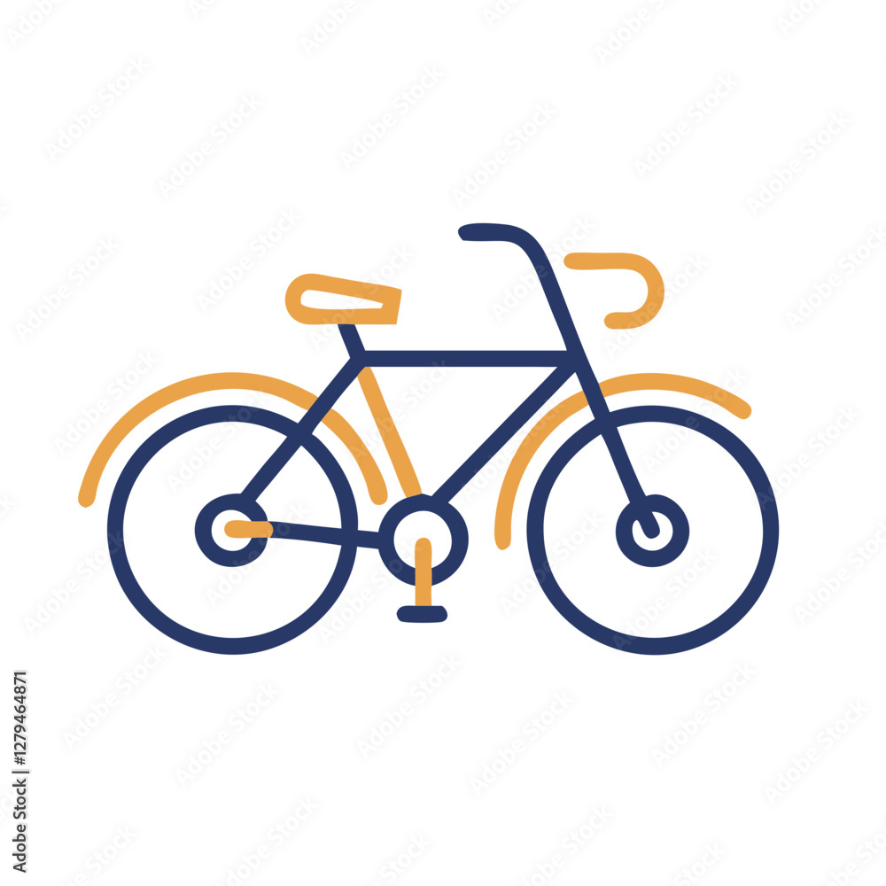 Aufkleber stylized vector illustration of a bicycle designed in a simplistic yet modern style with clean lines