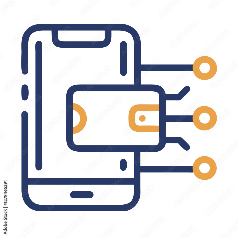 Poster digital wallet vector icon showcasing innovative technology for secure financial transactions and co