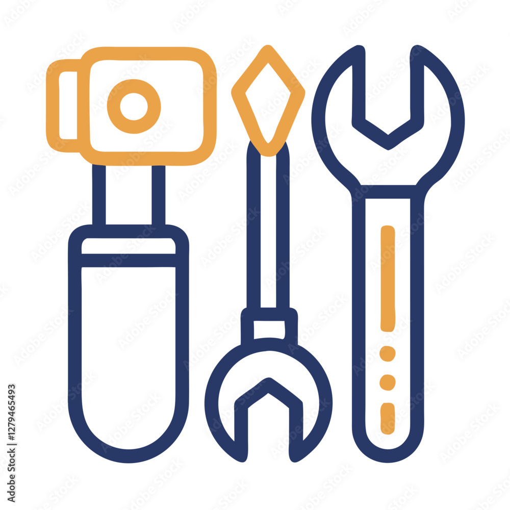 Aufkleber diverse hardware tools designed as vector icons suitable for various applications and uses in home i