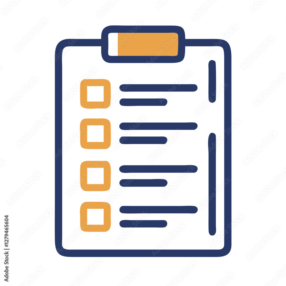 Poster vector icon representing an inventory list with checkboxes providing a visual tool for organization 