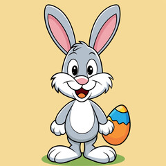 Fototapeta premium Easter Bunny with Colorful Eggs Vector